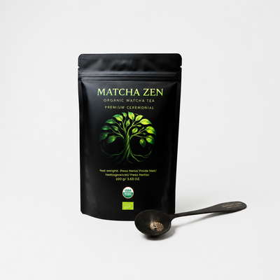 Bolsa de té matcha ceremonial 100g con cuchara medidora Matcha Zen