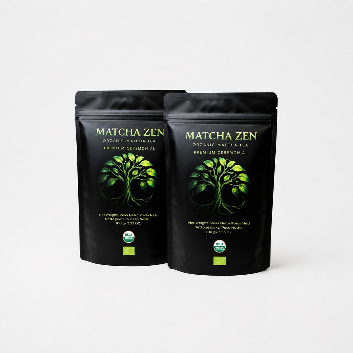Pack de dos bolsas de té matcha ceremonial ecológico 100g Matcha Zen