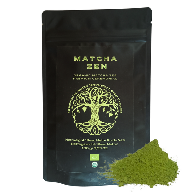 MATCHA ZEN - Premium matcha tea, grau cerimónia, divine, with collagen, green chá, green chá, slim, slimming, for emagrecer 