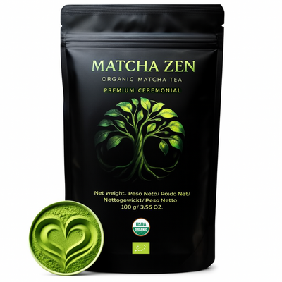 Bolsa de té matcha ceremonial ecológico 100g Matcha Zen primera cosecha