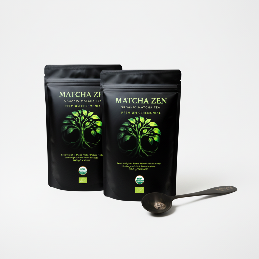 Pack de dos bolsas de té matcha ceremonial 100g con cuchara medidora Matcha Zen