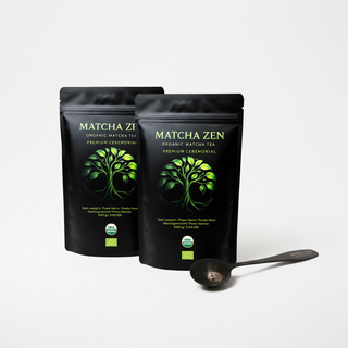 Pack de dos bolsas de té matcha ceremonial 100g con cuchara medidora Matcha Zen